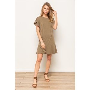 T-Shirt Dress Short Sleeve With Ruffle